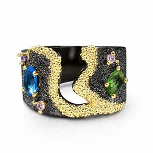 925 Silver Artisan Made Art Deco Ring